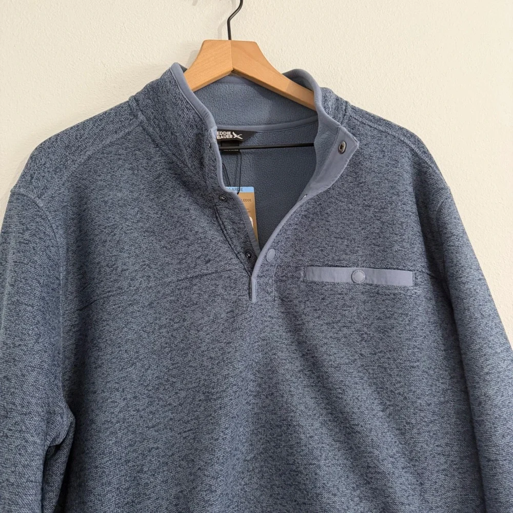 NWT -‎ Eddie Bauer - Men's Quarter Snap Pull Over Sweatshirt Jacket